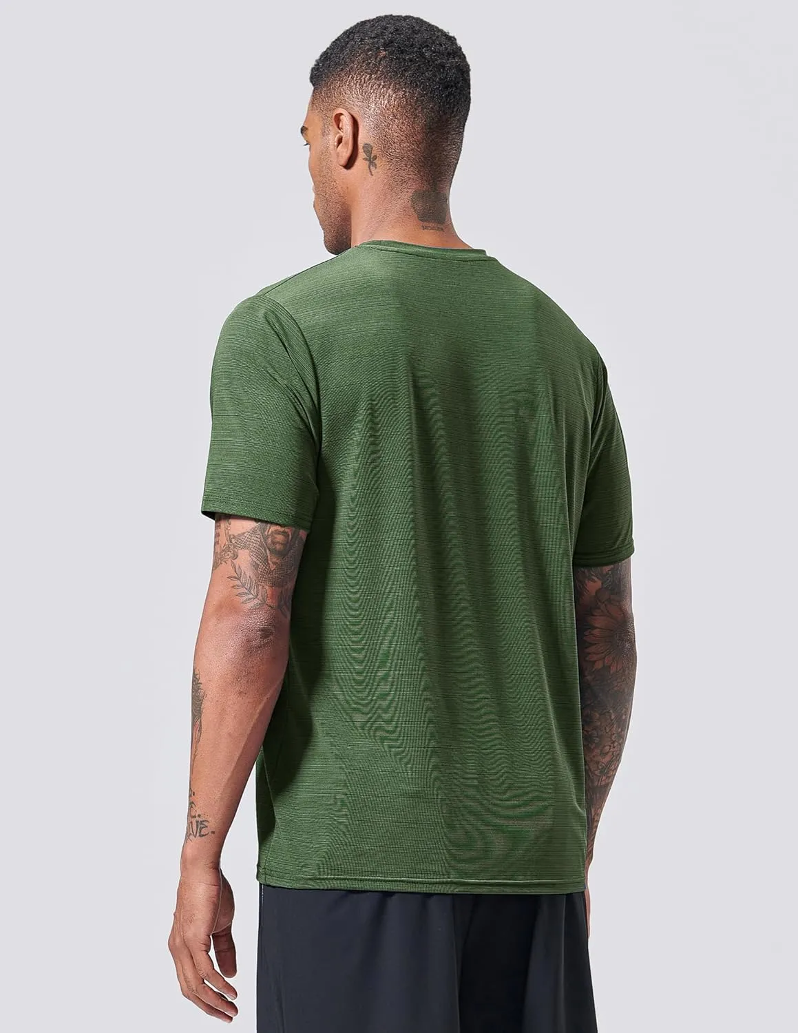 5 Pack Men??s Active Quick Dry Crew Neck T Shirts | Athletic Running Gym Workout Short Sleeve Tee Tops Bulk
