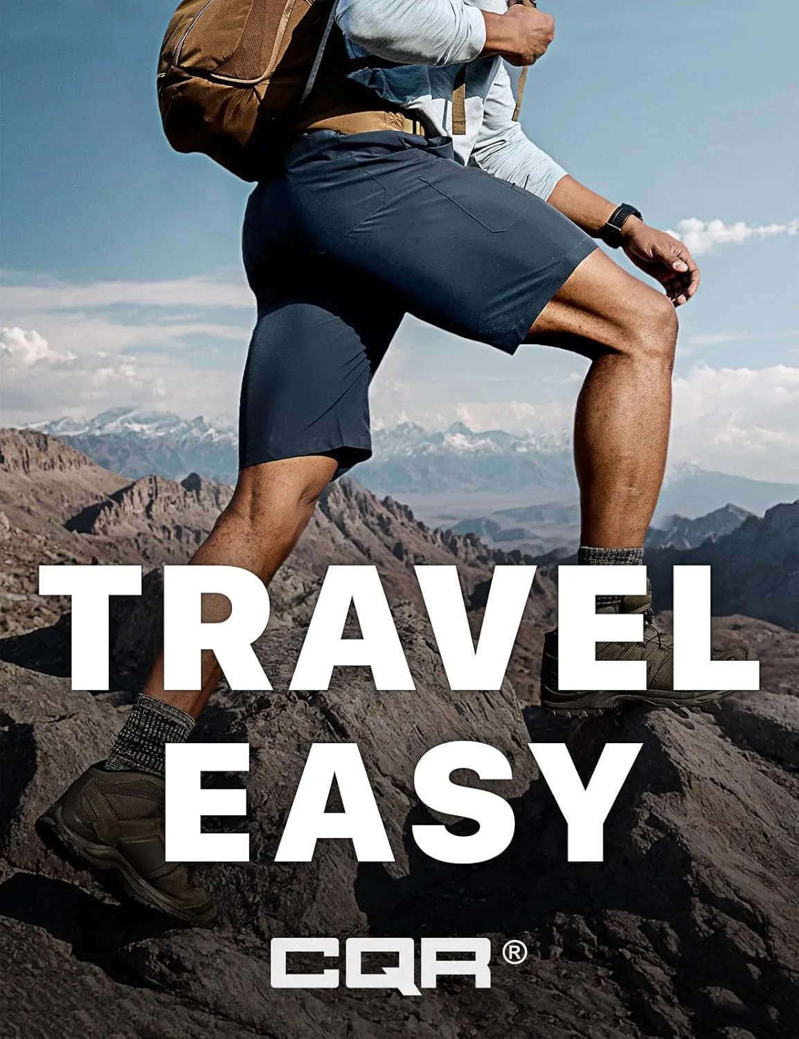 CQR Men's Quick Dry Stretch Hiking Cargo Shorts, Lightweight Water Resistant Tactical Casual, Golf & Outdoor with Pockets