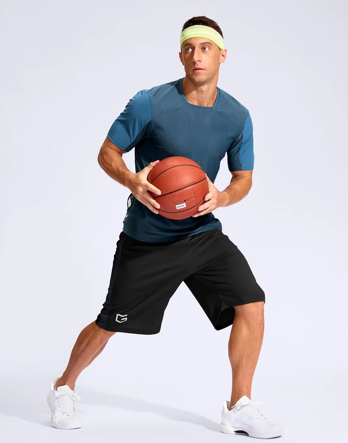 G Gradual Men's 11" Long Basketball Shorts with Zipper Pockets Mesh Quick Dry Lightweight Gym Athletic Shorts for Men