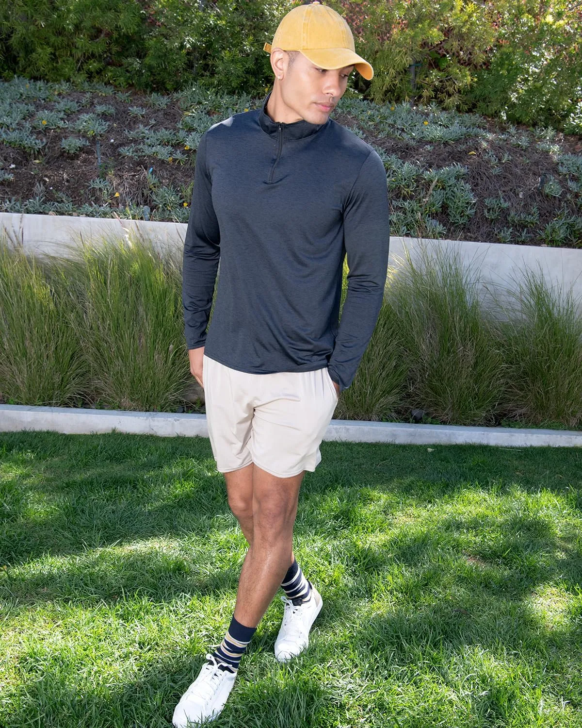 Real Essentials 5 Pack: Men's 5" Inseam Dry-Fit Running Workout Shorts - Pockets & Drawstring (Available in Big & Tall)