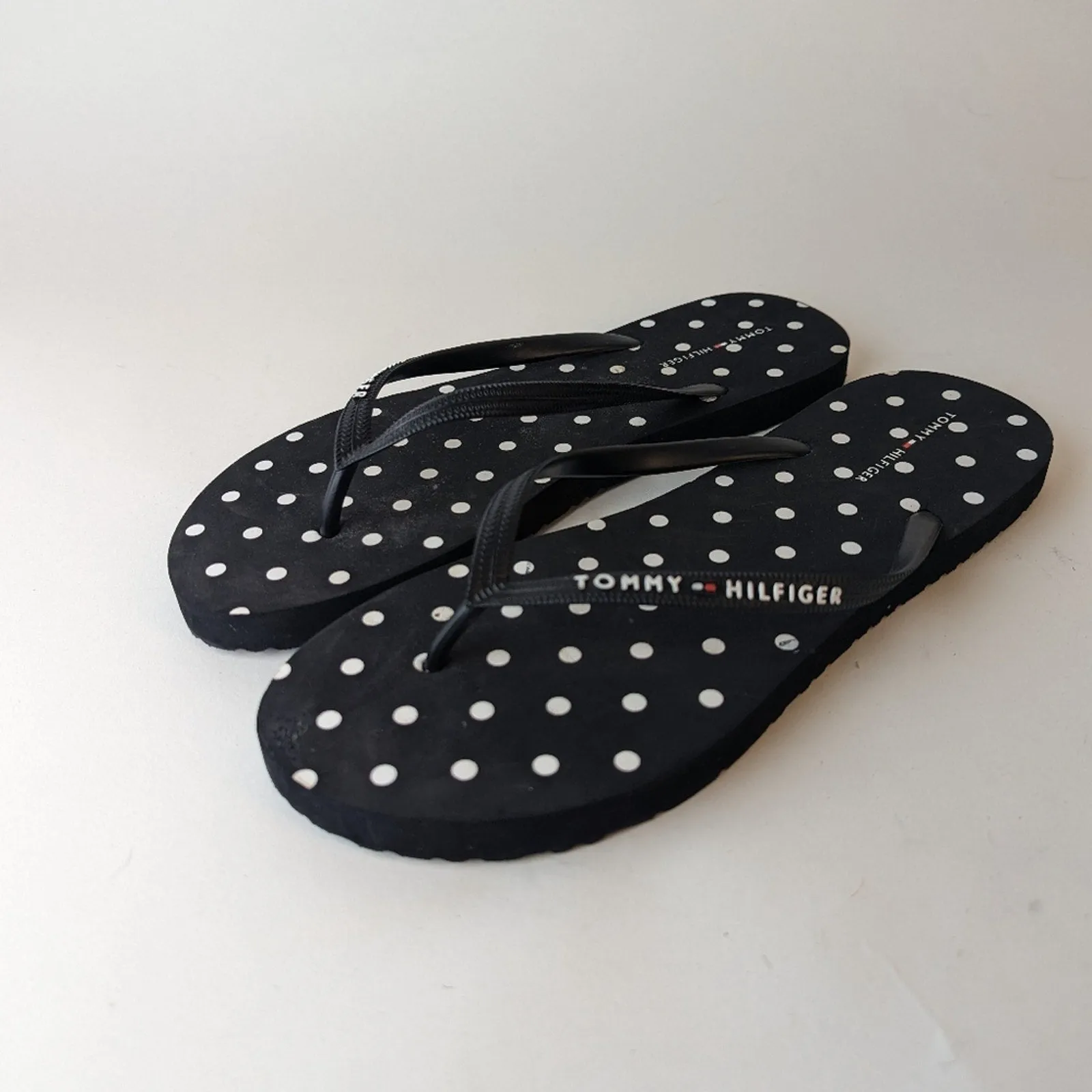 Tommy Hilfiger Polka Dot Flip Flops - 11